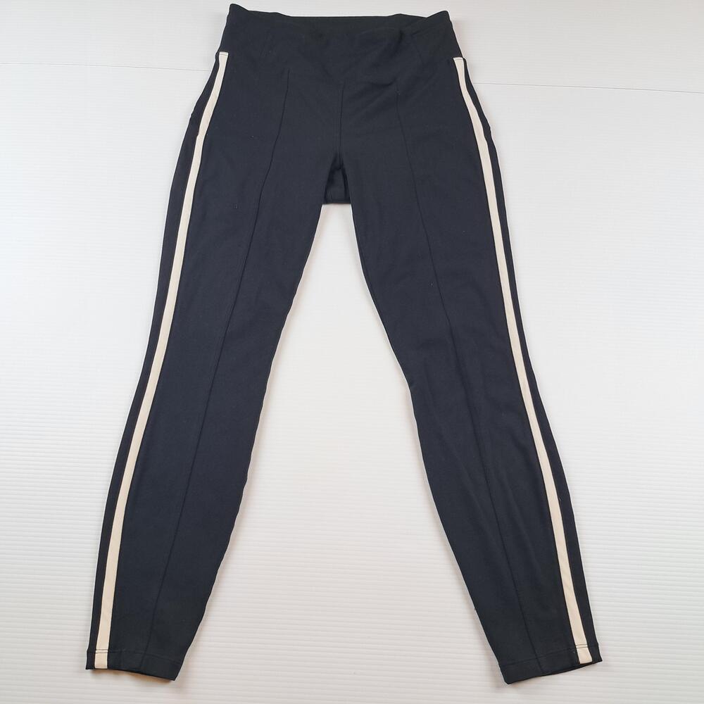 Athleta Leggings Womens Small Black Side Stripe Ankle Stretch Gym Yoga Pants